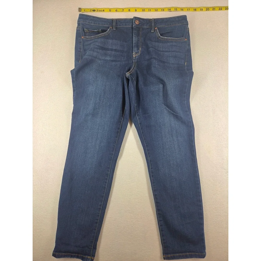 Jessica Simpson Forever Rolled Ankle Jeans Dark Wash Slim Leg Size 31